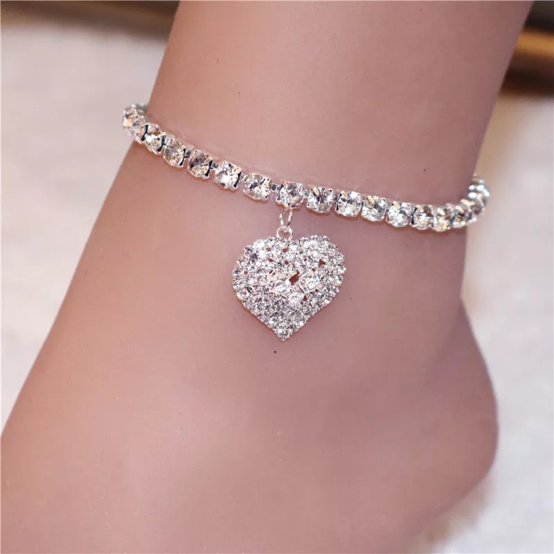 Love Heart Shiny Anklet