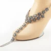 Antique Silver Flower Toe Ring Anklet