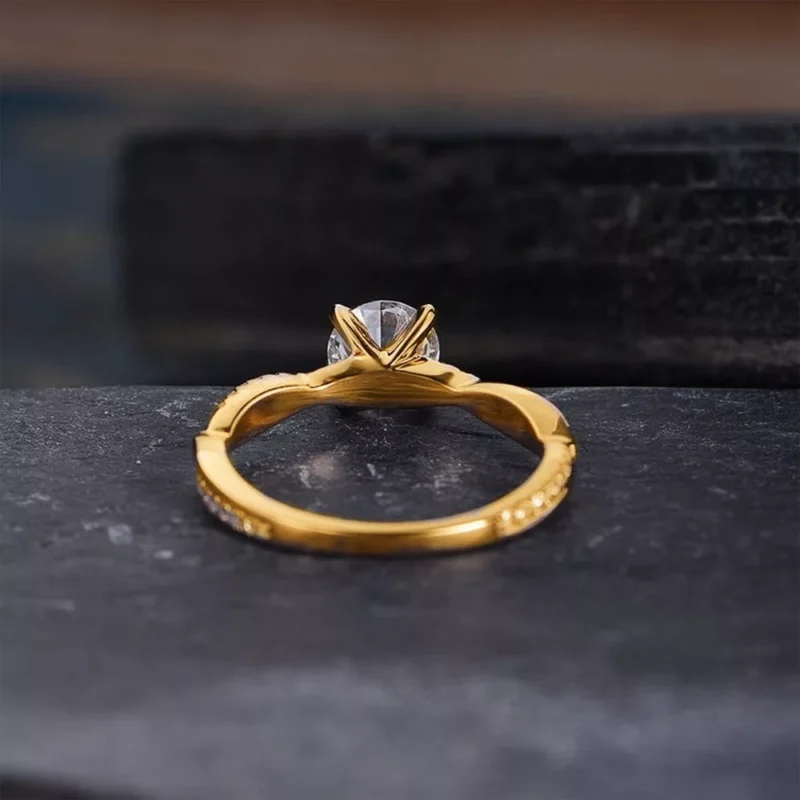 Twist Gold Designer Engagement Ring