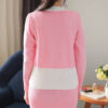 Splitting Knitted Pencil Skirt Suit