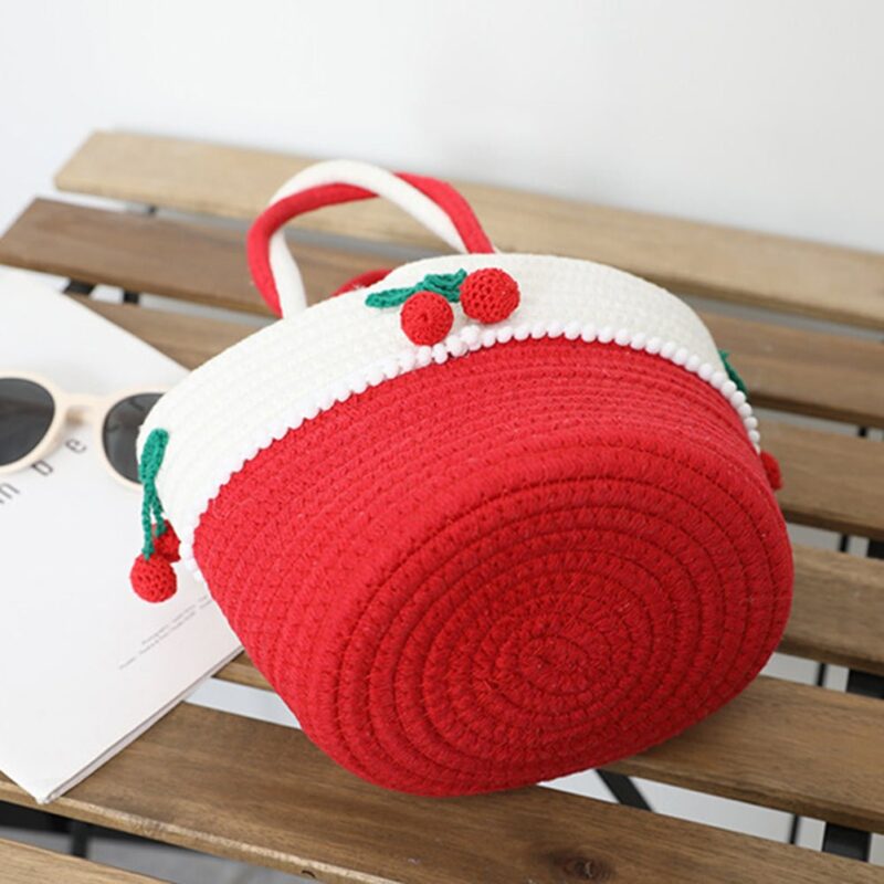 Cotton Thread Cherry Beach Bag