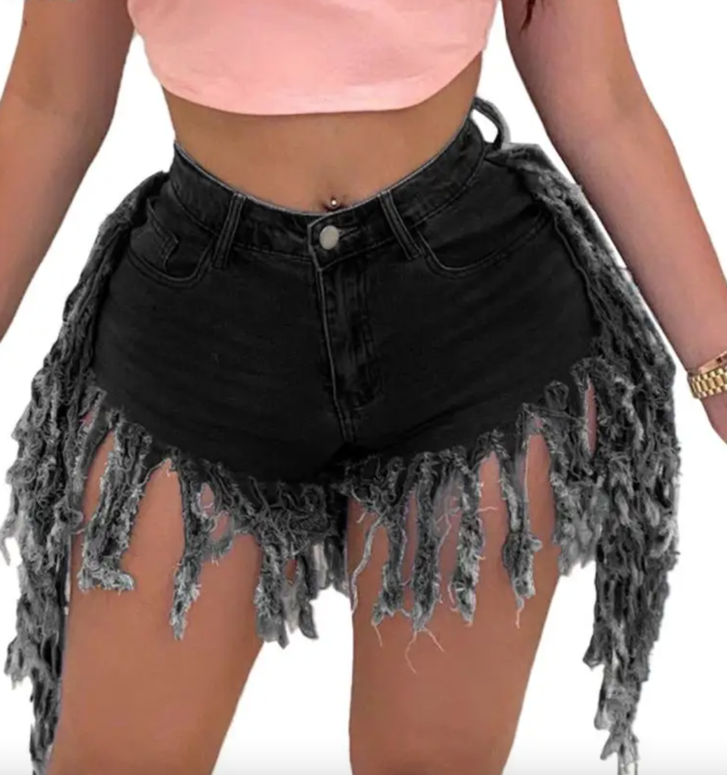 Fashion Tassel Denim Shorts