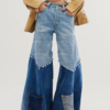 Colour-block Flares Jeans