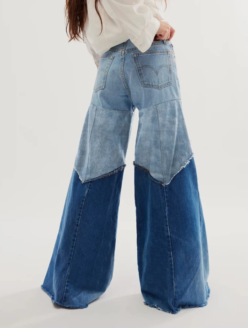 Colour-block Flares Jeans