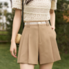 Loose Pleated Office Shorts