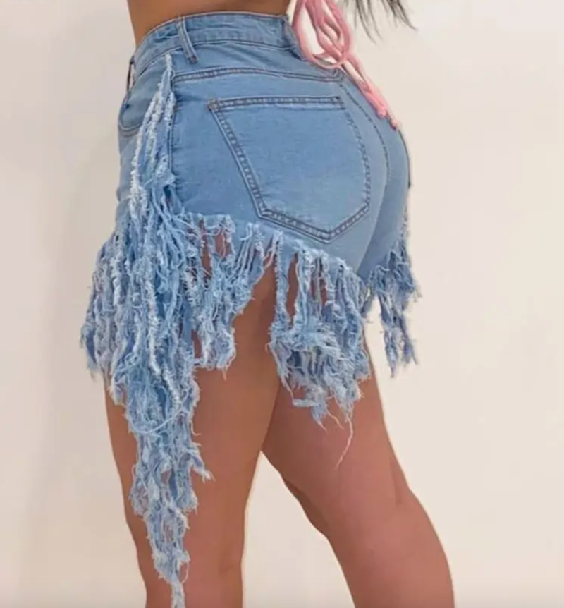 Fashion Tassel Denim Shorts