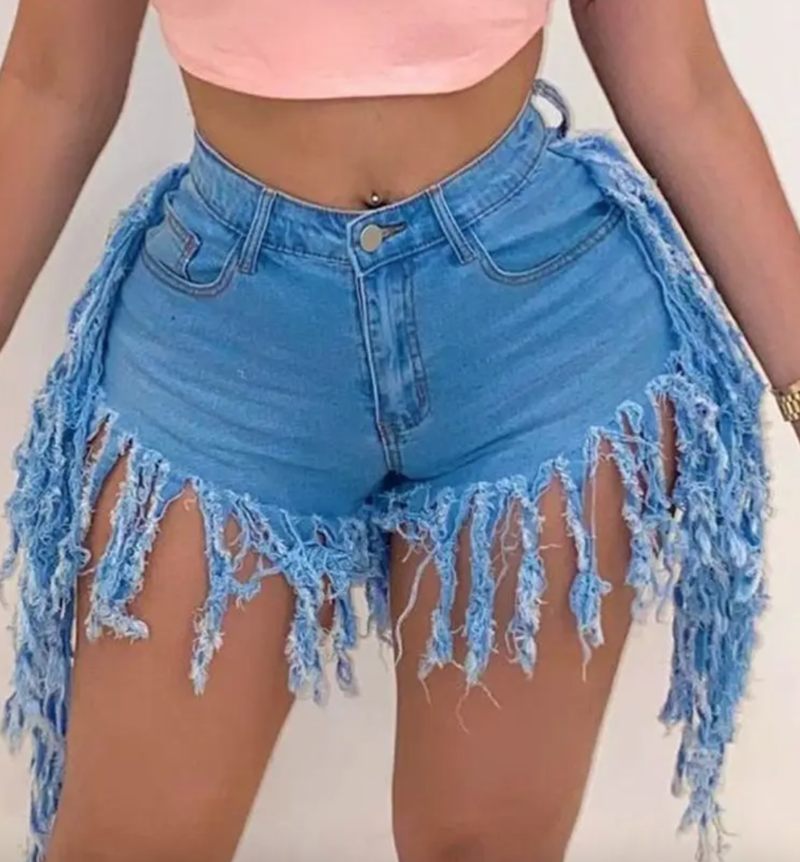 Fashion Tassel Denim Shorts