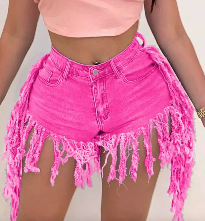 Fashion Tassel Denim Shorts