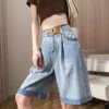 Thin Denim High Waist Shorts