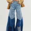 Colour-block Flares Jeans