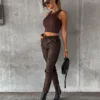 Classic PU Leather Trousers