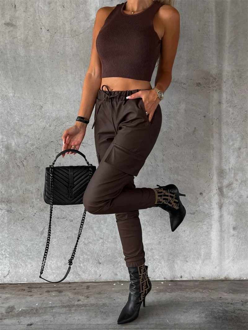 Classic PU Leather Trousers