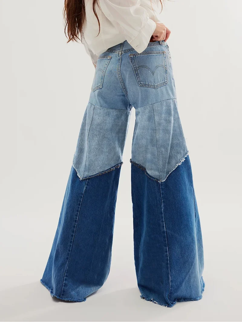 Colour-block Flares Jeans