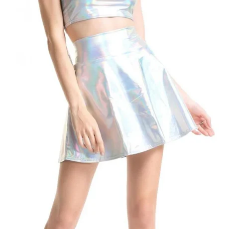 Green Pleated Mini Skirt - Enenesis