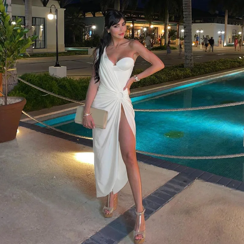 White Slit Beach Party Maxi Dress