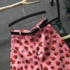 Pink Strawberry Denim Shorts