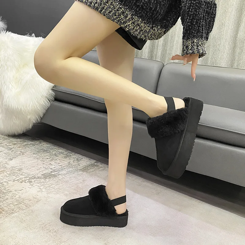 Women's Plush Fur Platform Slippers