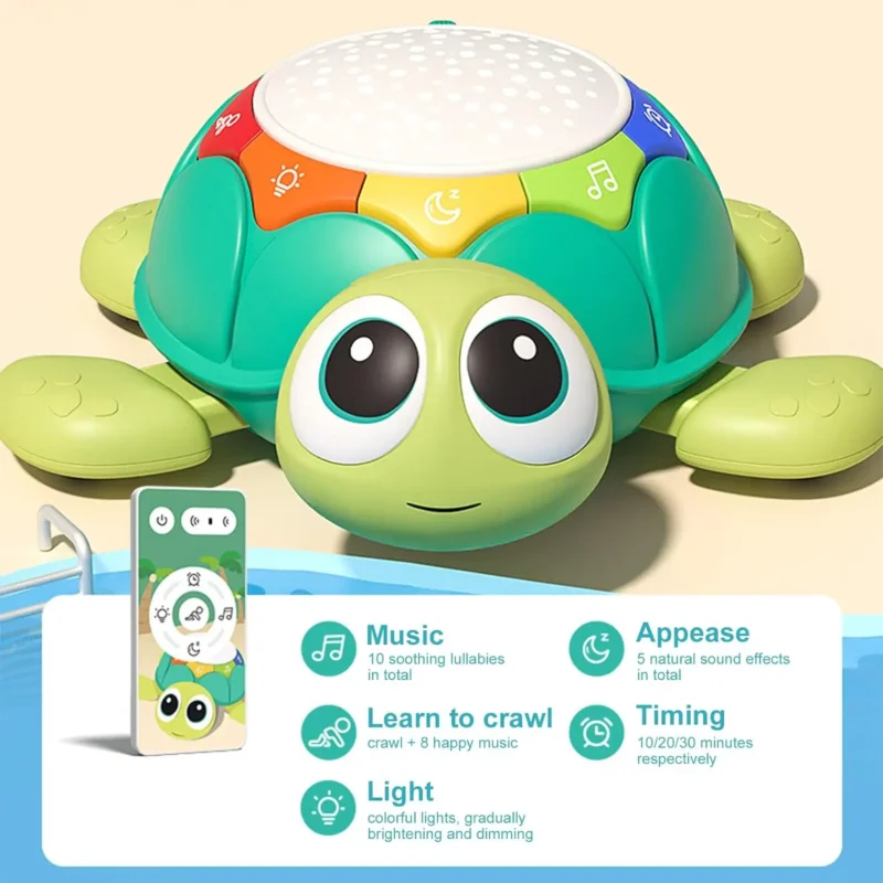 Musical Remote Control Crawling Turtle