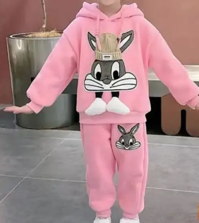 Baby Girls Little Cat Plush Tracksuit