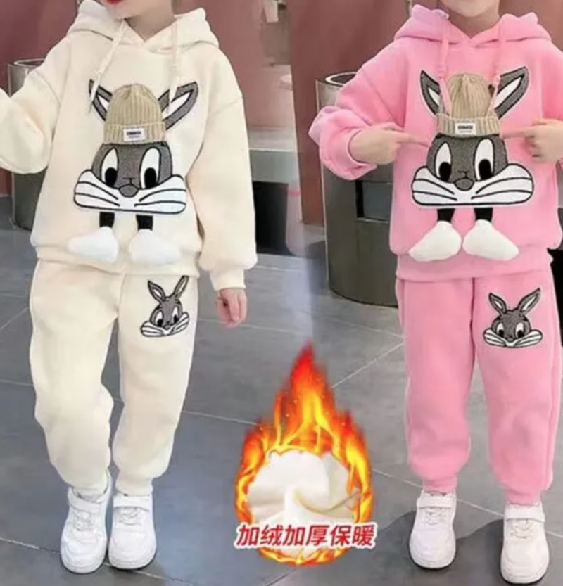 Baby Girls Little Cat Plush Tracksuit