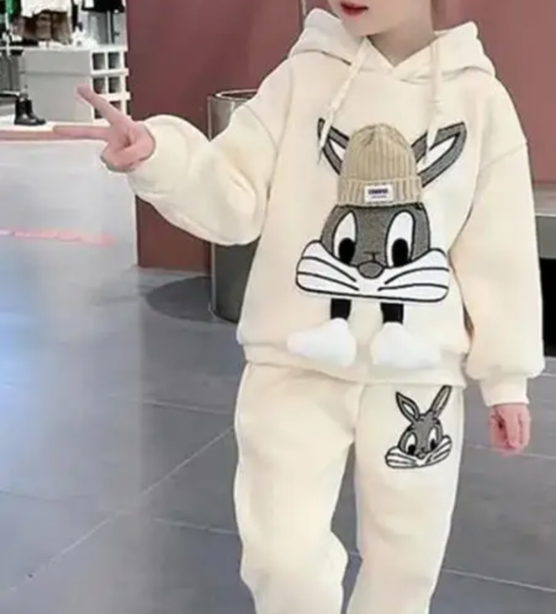 Baby Girls Little Cat Plush Tracksuit