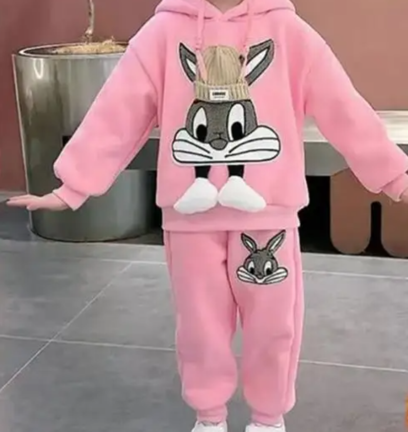 Baby Girls Little Cat Plush Tracksuit