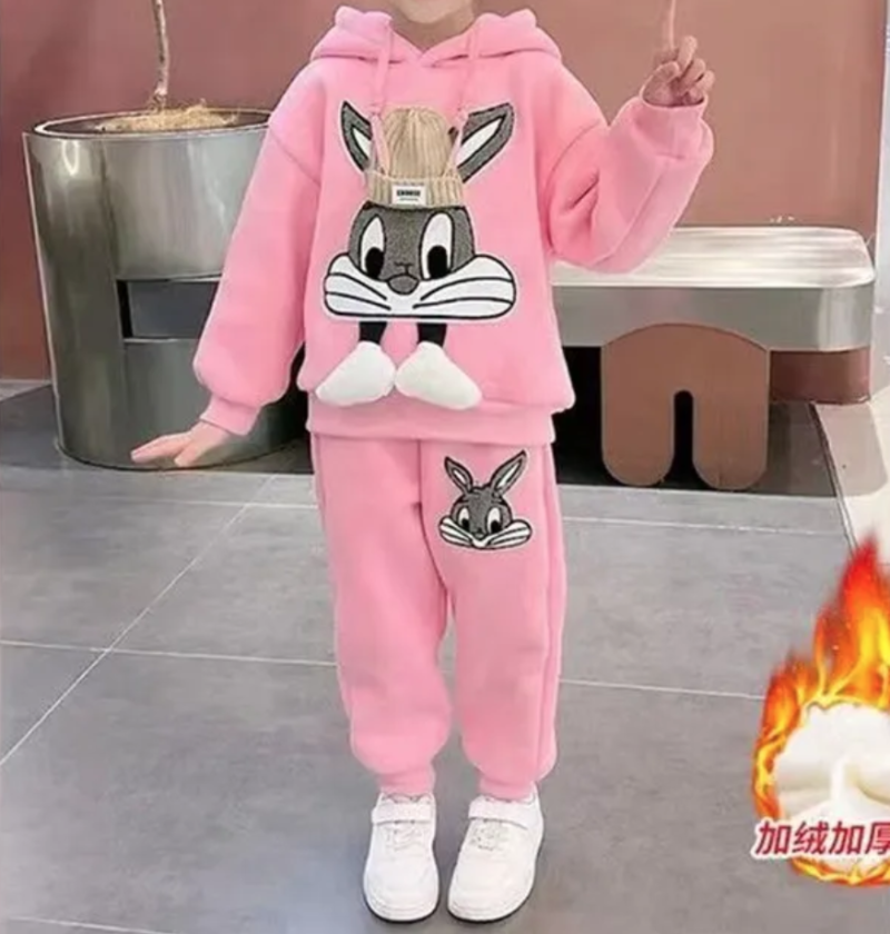 Baby Girls Little Cat Plush Tracksuit