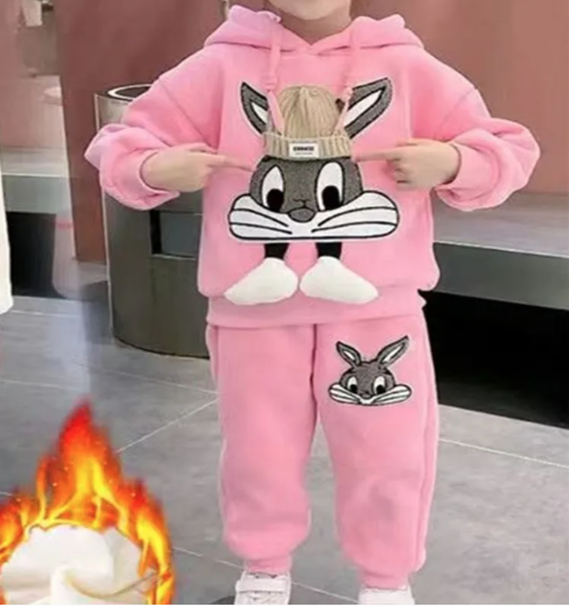 Baby Girls Little Cat Plush Tracksuit