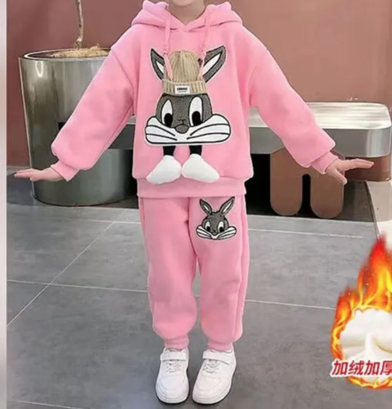 Baby Girls Little Cat Plush Tracksuit