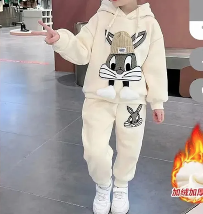 Baby Girls Little Cat Plush Tracksuit