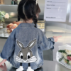 Baby Girls Denim Cartoon Rabbit Coat