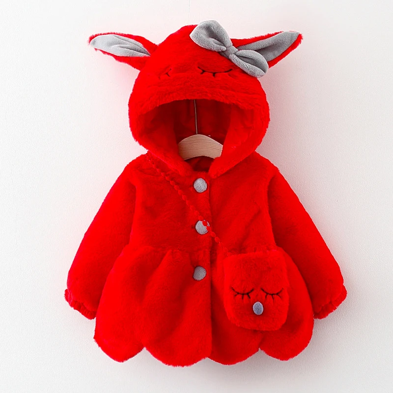 Baby Girls Cute Rabbit Plush Coat