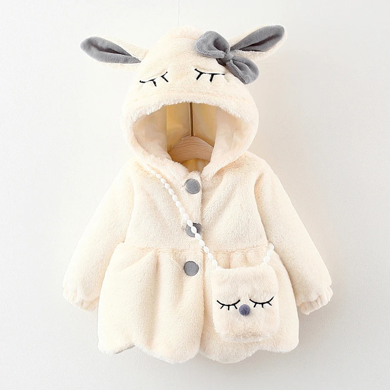 Baby Girls Cute Rabbit Plush Coat