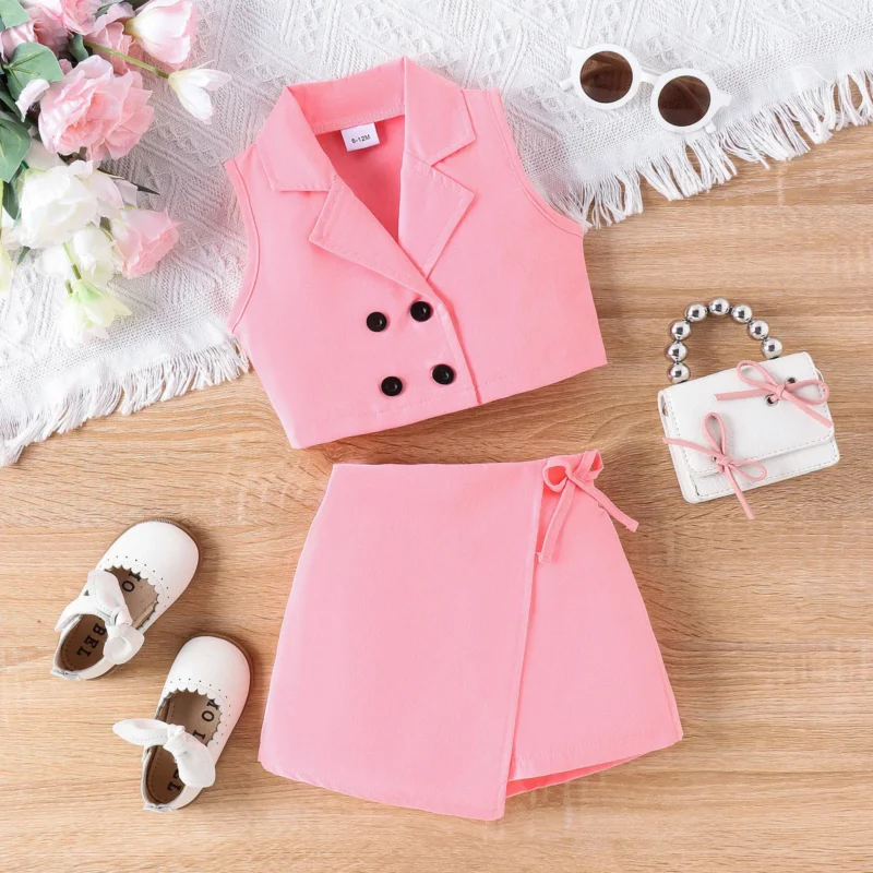 Girls Causal Blazer Outfit 2Pcs