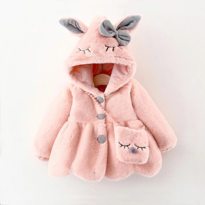 Baby Girls Cute Rabbit Plush Coat