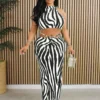 Maxi Skirt Striped Suit 2Pcs Set