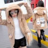 Beige Hooded Fur