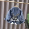 Baby Girls Denim Cartoon Rabbit Coat - Enenesis