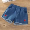 Dark Blue Heart Shorts