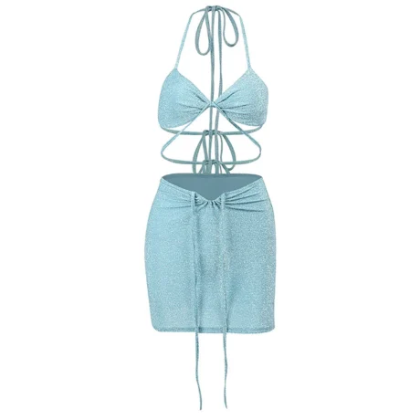 Chic Halter Neck Mini Dress - Enenesis