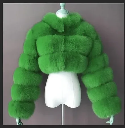 Chic Cropped Real Faux Fur Jackets