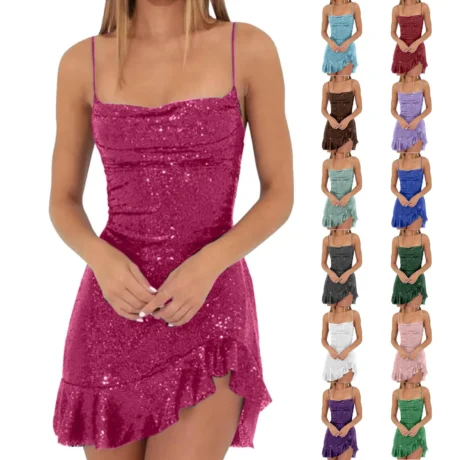 Ruffle Edge Pleated Mini Dress - Enenesis