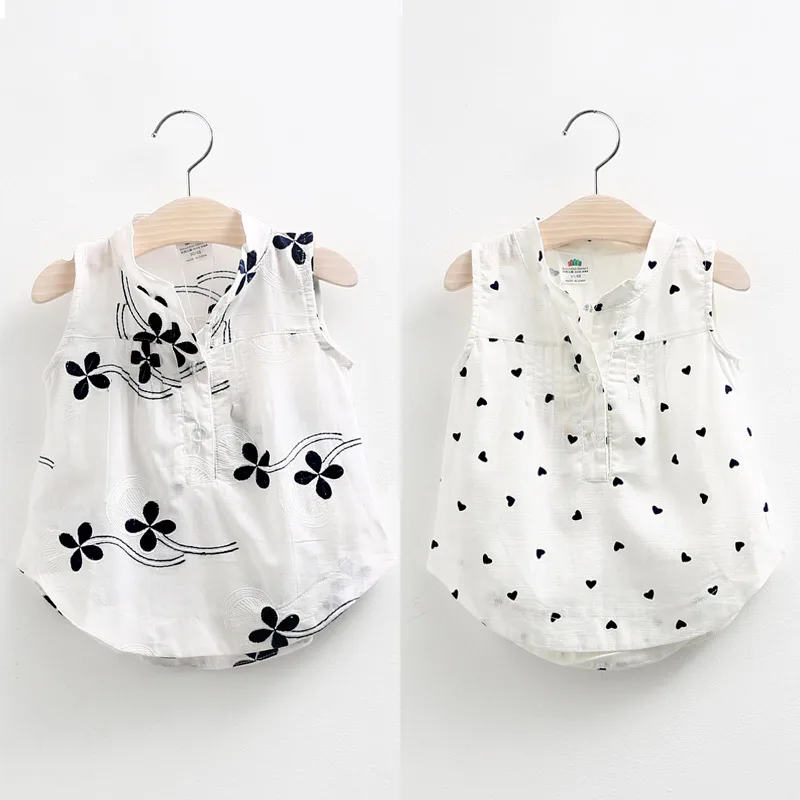 White Flower Baby Girls Blouses