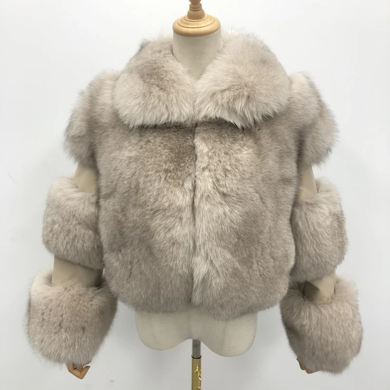 High-End Fox Fur Leather Jacket - Enenesis