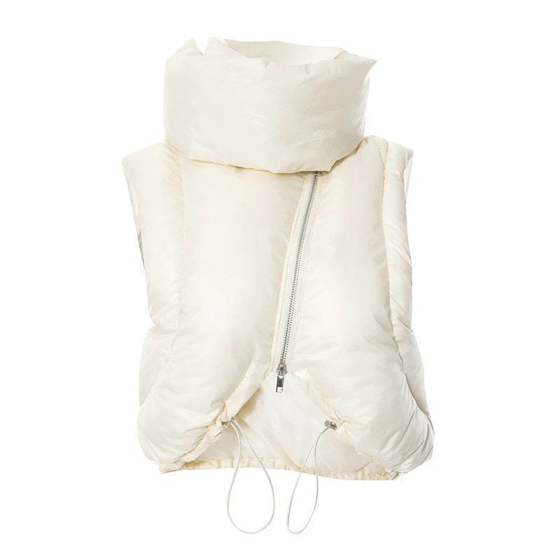 Simple Sleeveless Scarf Warm Coat - Enenesis