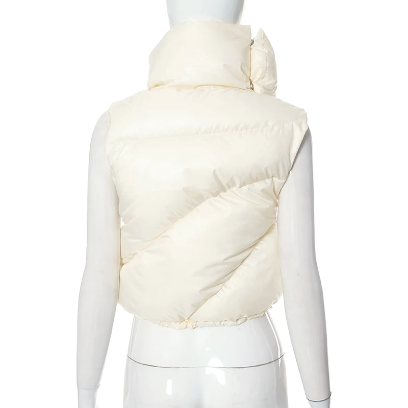 Simple Sleeveless Scarf Warm Coat - Enenesis