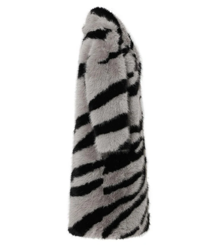 Women's Zebra Print Fur Coat - Enenesis