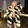 Spice Thick Zebra Fur Winter Coat - Enenesis