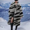 Women's Zebra Print Fur Coat - Enenesis