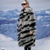 Women's Zebra Print Fur Coat - Enenesis